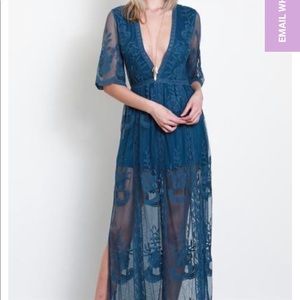 OPEN ROAD MAXI DRESS IN TEAL